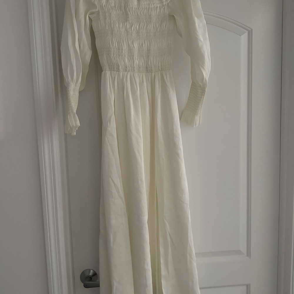 All Saints Cream Maxi Dress with Long Sleeves